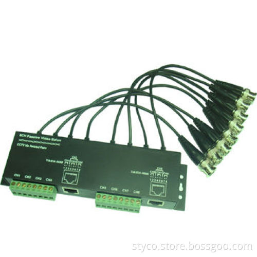 8 Output Video Balun with 8pcs Extend Cable up to 400 Meter Transmission